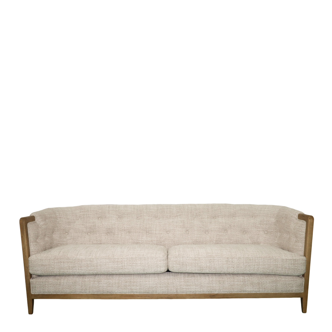 REGAL 3 SEATER SOFA - NATURAL WEAVE / HISTORY OAK image 0